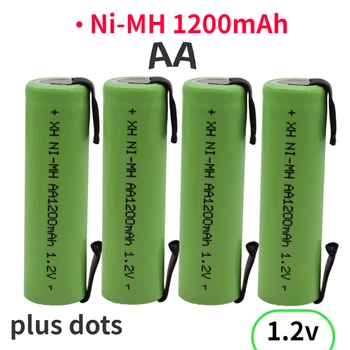 Батерия Aa 1,2 На 1200 mah Ni-Mh акумулаторна батерия с солдатскими штыревыми припоями, направени от ръце, подходящи за електрическа четка за зъби, бръснач, led