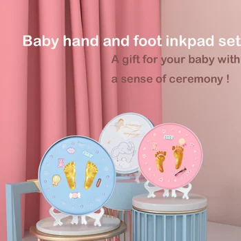 Комплект отпечатъци от детски ръце, отпечатък на детска кал и бебешки отпечатъци от пръсти, сувенири, форма за детските ръце и крака, подарък за сто дни