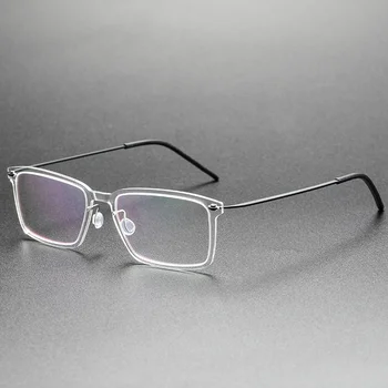 Дания Оптични Дизайнерски Очила 6528 Квадратни Рамки За Очила Мъжки Безвинтовые Свръхлеки При Късогледство Рецепта Титановая оригиналната Кутия