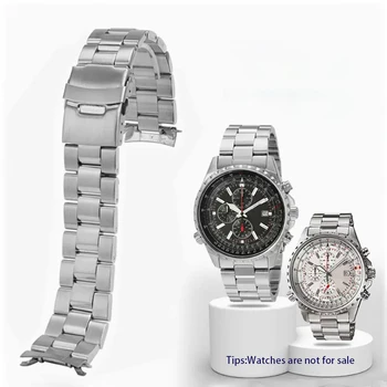 Твърди Точност Стомана Каишка за часовник Casio EF527D-1AV с Каишка За Часовник Мъжки Верижка За часовника От Неръждаема Стомана, 22 мм Аксесоари За часа Silve