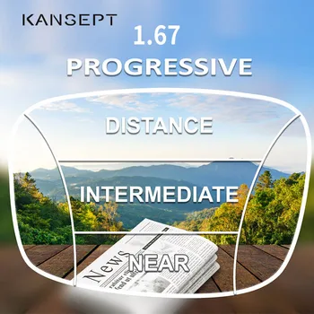Пощенски код KANSEPT 1,67 Прогресивни лещи мультифокальной асферической смола произволна форма на оптични лещи за очила по лекарско предписание