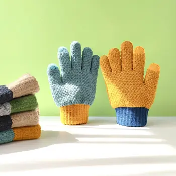 Цветни дамски зимни аксесоари пълен пръст плюс флисовые ръкавици в корейски стил ръкавици за сензорен екран дамски плетени калъф за ръкавици