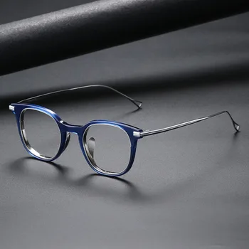 Реколта титановая рамки за очила, слънчеви очила по рецепта, дамски рамки за очила от късогледство, малки очила на японското дизайнерско на марката