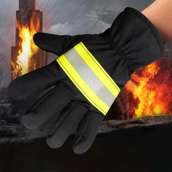 Нови предпазни ръкавици пожарникар, топлоустойчива нескользящие износоустойчиви ръкавици, непромокаеми ръкавици за защита на ръцете на пожарникар
