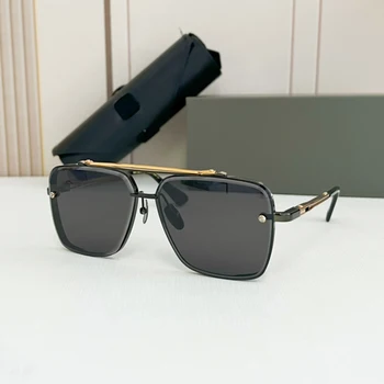 Високо качество на DTSIX Изчистен метален квадратен стръмен пънк Мъжки градиентные сини слънчеви очила UA400 за пътуване Женски черни очила за партита на открито