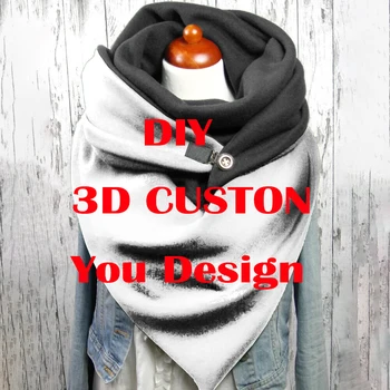 Направи си сам, индивидуален дизайн, есенно-зимния случайни шал и шал с 3D принтом за жени, директна доставка