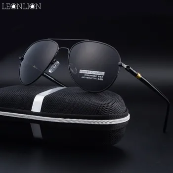 LeonLion 2021 Нови Модерни Мъжки Слънчеви Очила За Мъже Жени Най-добрата Марка Луксозни Дизайнерски Очила Поляризирани Класически Ретро Метални Очила с UV400