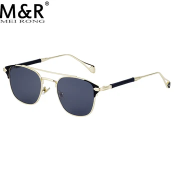 Модни Нови Мъжки Овални Слънчеви Очила Метална Рамка в ретро стил Пънк, Летни Улични Очила За шофиране UV400, Gafas De Sol Hombre