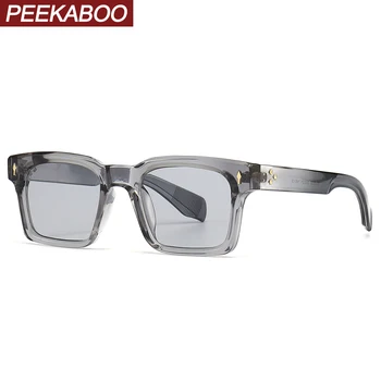 Peekaboo сиво-кафяви ретро слънчеви очила за жени uv400 мъжки хит на продажбите квадратни слънчеви очила за мъже украса 2023 унисекс