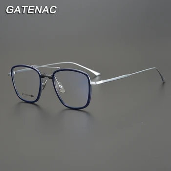 Реколта ПР Титанов Очила В Рамки За Мъже С Квадратна Късогледство, Предписани Оптични Очила В Рамки За Жени, 2022 Нови Луксозни Маркови Очила