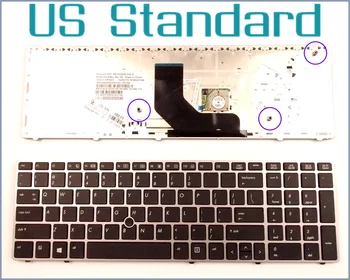 Клавиатура американската на английската версия за лаптоп HP SG-39310-XUA SN5109P SG-39300-XUA 701986-001 със Сребърна рамка и показалка