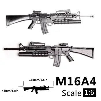 1/6 Мащаб M16A4 Сглобяване на модели играчка пистолет Пъзел колекция строителни тухли Военна пушка на Сцената Sandbox игра 4D