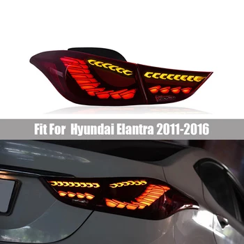 Задна Светлина В Събирането на Автомобилен Стайлинг За Hyundai Elantra Външни Задни Светлини 2011 2012-2016 Задна Светлина Задна Светлина DRL Спирачка Паркинг Сигнал