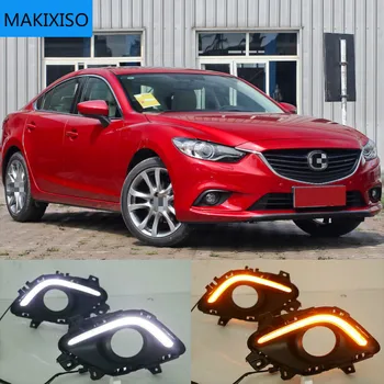 2 броя DRL за Mazda 6 Mazda6 Atenza 2014-2016 led DRL дневни светлини дневен противотуманный фенер на кутията