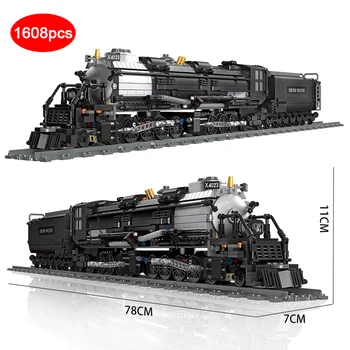 Технология на локомотив Union Pacific голямо момче конструктори градска железопътен влак градивните елементи на играчки за деца подаръци за б