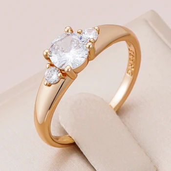 Kinel, новост, годежен пръстен на булката от розово злато проба 585, модни пръстени с естествена цирконии за жени, луксозни бижута за годеж