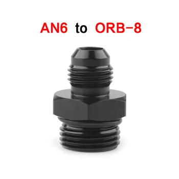 Тръбен накрайник за запечатване пръстени КЪЛБО-8 от AN8 8AN до AN6 6AN Преходен фитинг Черен алуминий 6061-T6 Спецификация: от AN6 до ORB8