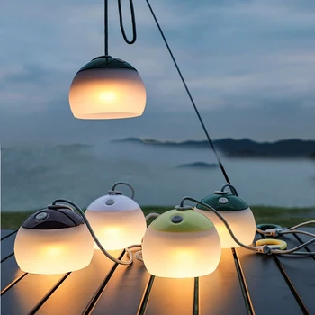 Открит Къмпинг Light LED Highlight Лагер Tent Light USB Акумулаторна батерия Водоустойчив Къмпинг Light Силикон Окачен Лампа