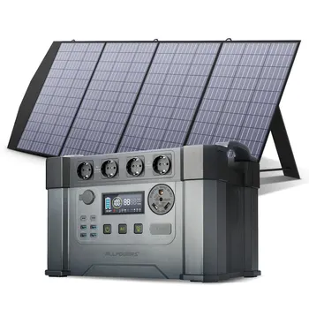 ALLPOWERS Powerstation 1092Wh/1500Wh със Сгъваем слънчев панел с мощност 200 W В Комплект с Регулируема стойка-Водоустойчив IP67 и здрав