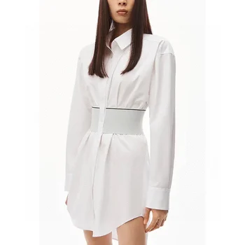 142850 Модни класическа луксозна дизайнерска плат с популярни колан с малки букви, на женската риза, пола