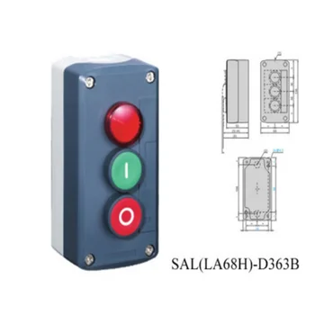 водоустойчив блок за управление бутон превключвател станция SAL (LA68H)-D363B контролна лампа с червен вграден led 1 светкавица зелен цвят 1 светкавица червено